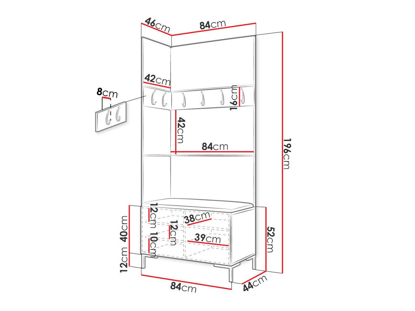 Entrésæt Tivsoa 103 (Hvid)