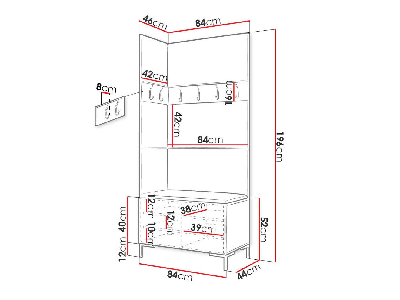 Entrésæt Tivsoa 103 (Sort)