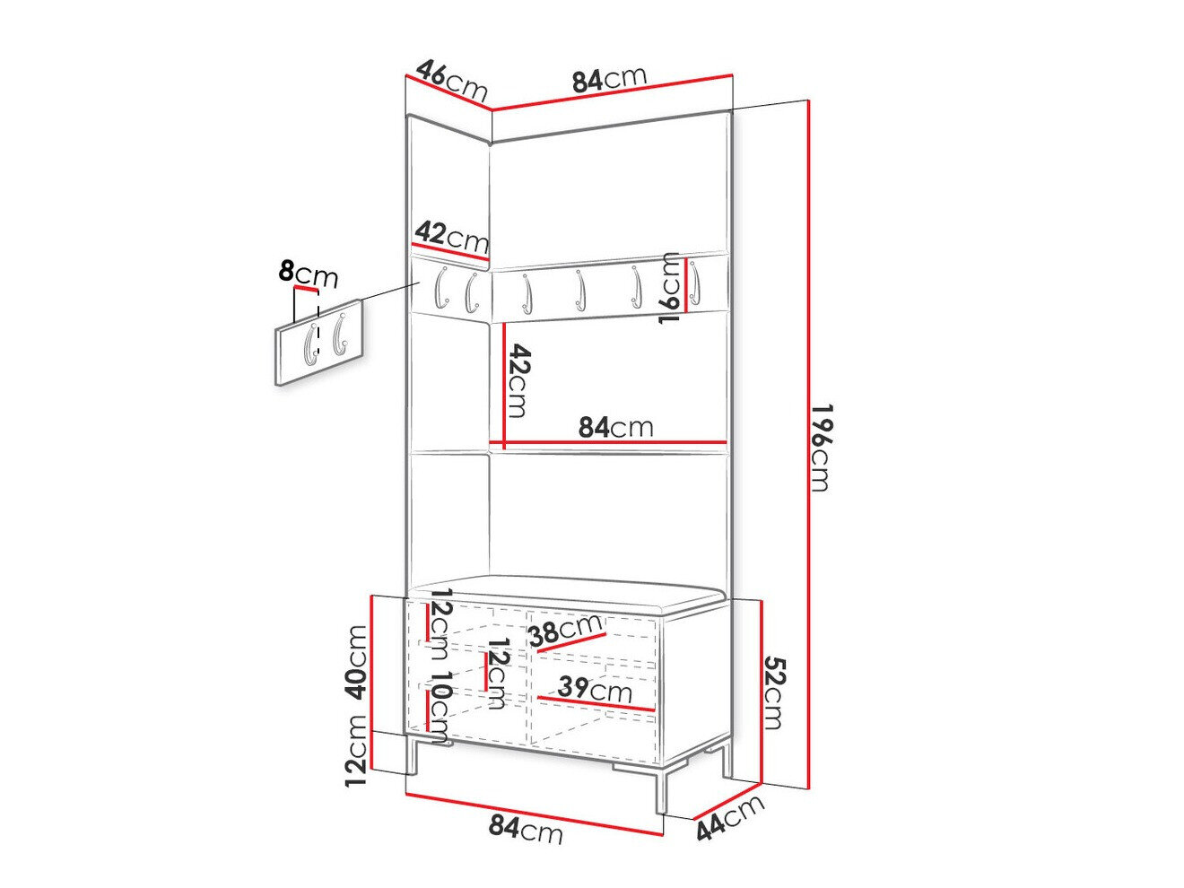 Entrésæt Tivsoa 103 (Sort)