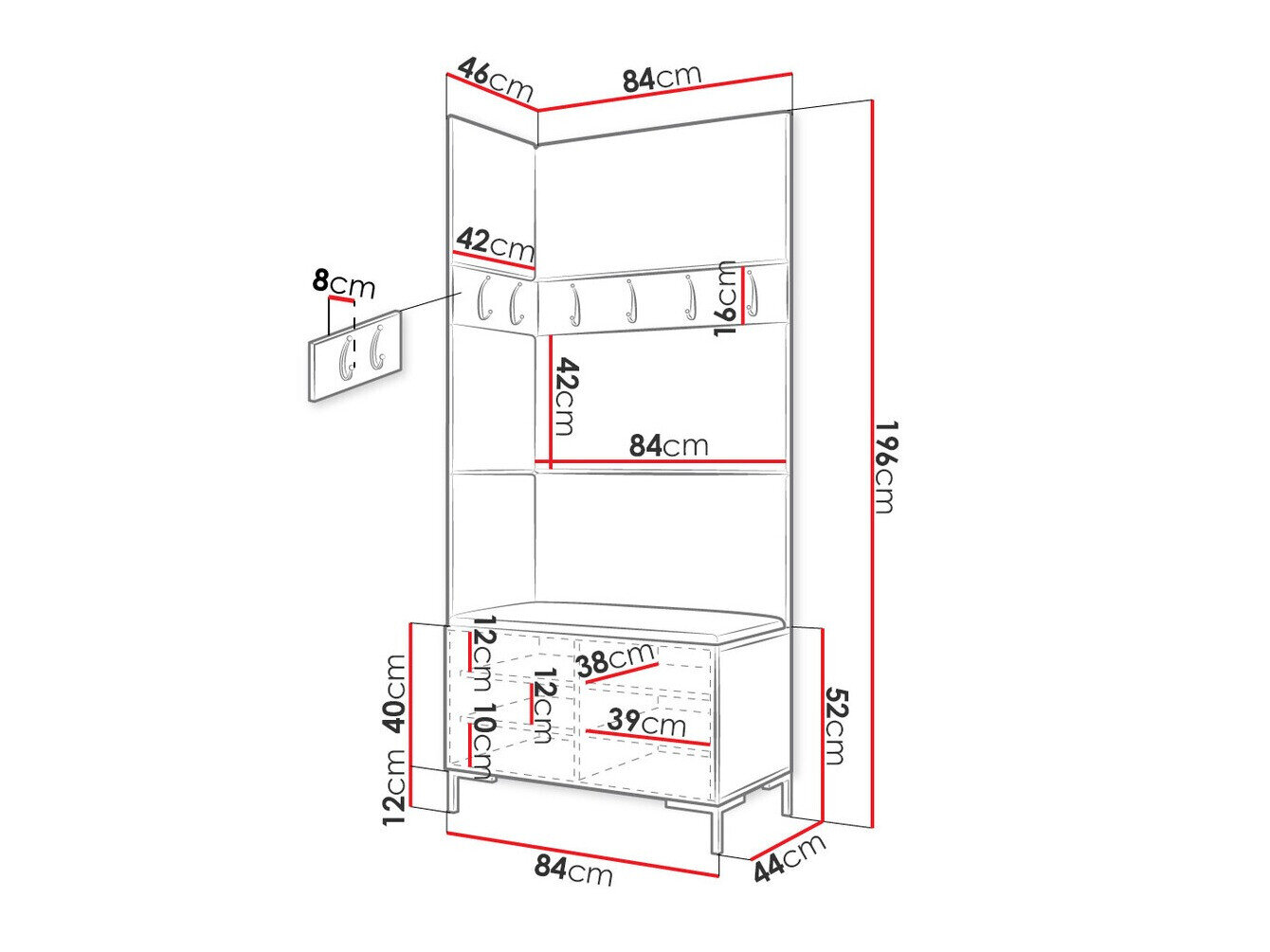 Entrésæt Tivsoa 103 (Sort)