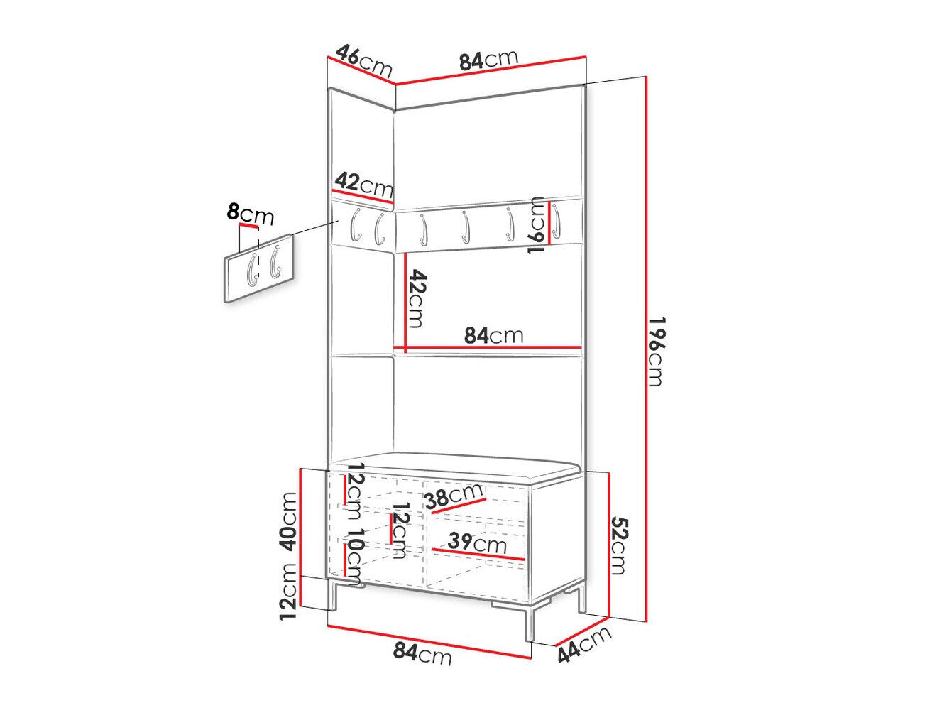 Entrésæt Tivsoa 103 (Sort)