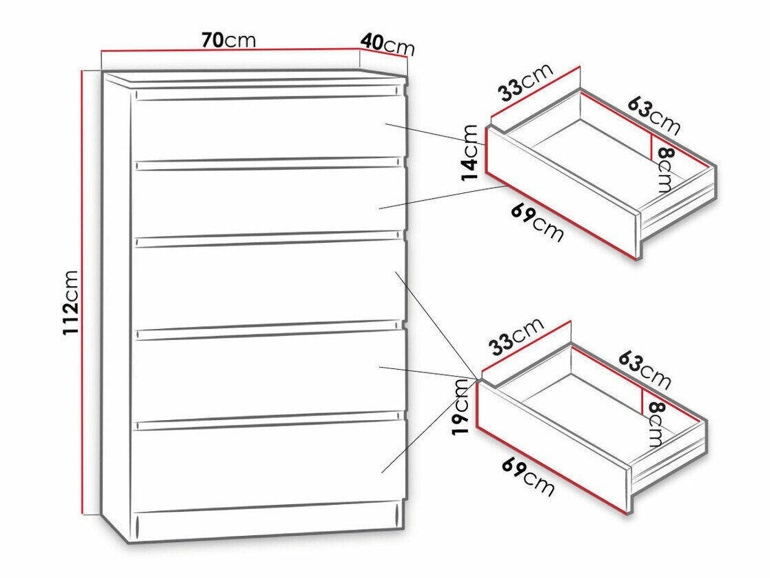 Kommode Comfivo 231 (Sort)