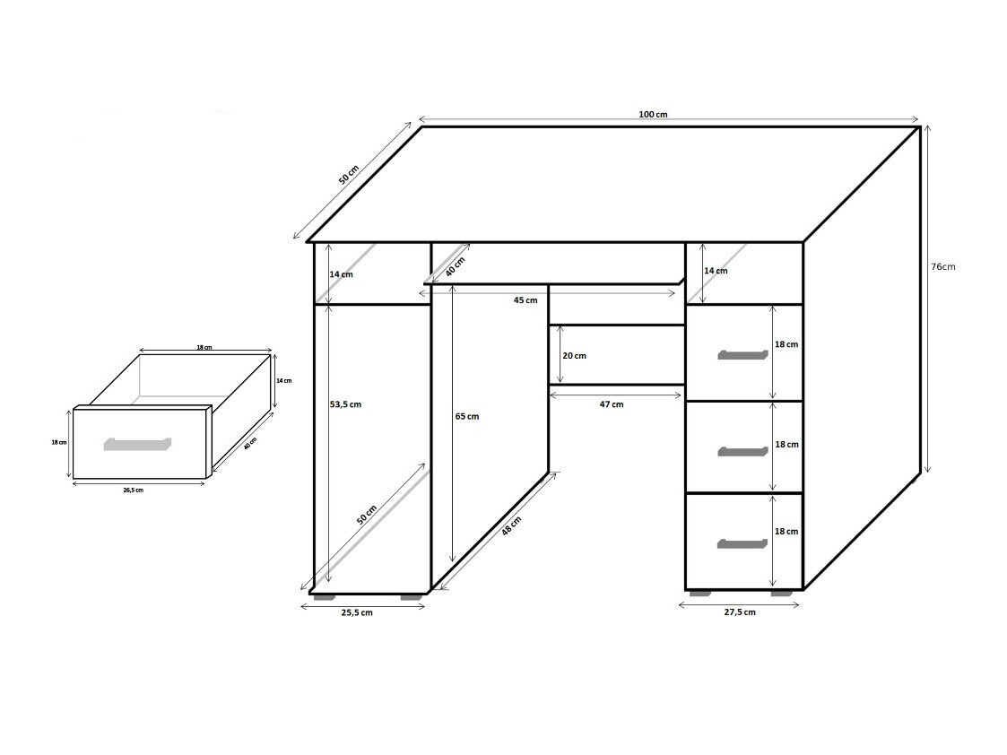 Skrivebord Cirevau 129 (Sonoma eg)