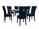 Spisestuesæt Racine 144 (Sort + Magic Velvet 2216)