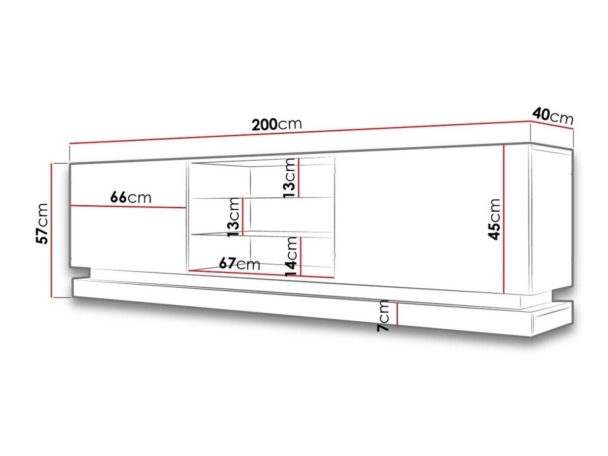 TV-bord Charlotte 128 (Sort + Blank sort)