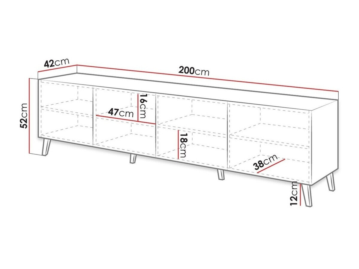 TV-bord Charlotte 145 (Sort + Blank sort)