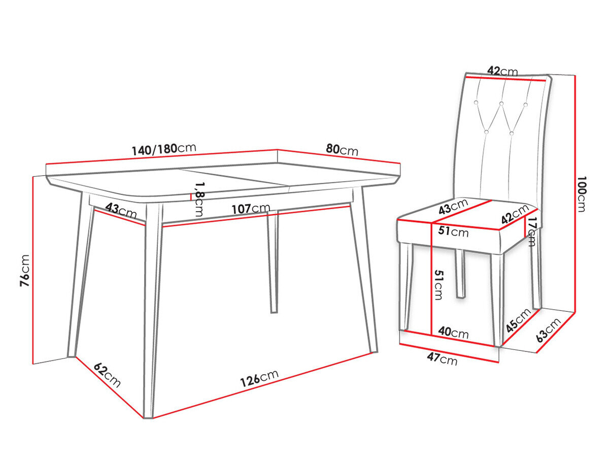 Spisestuesæt Racine 144 (Sort + Magic Velvet 2258)