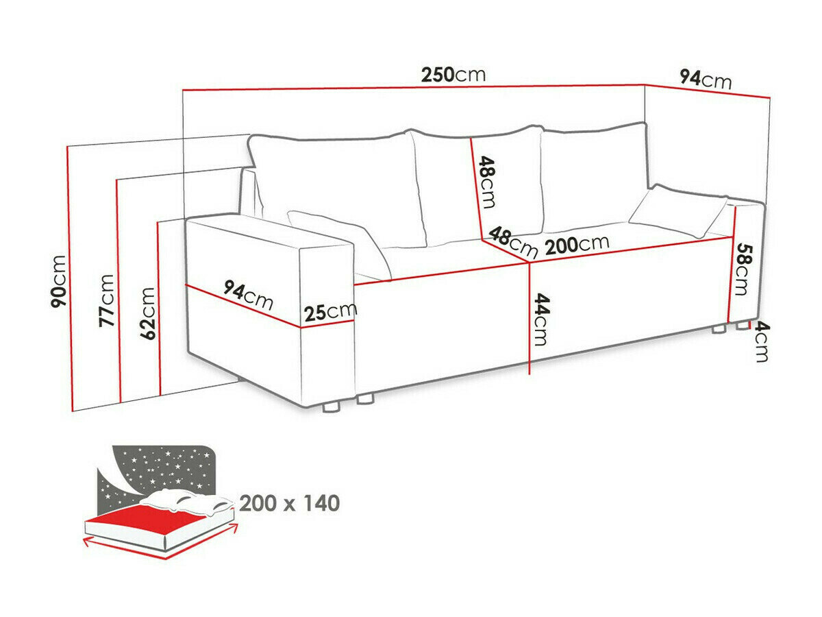 Sovesofa Clovis 104 (Poso 100)