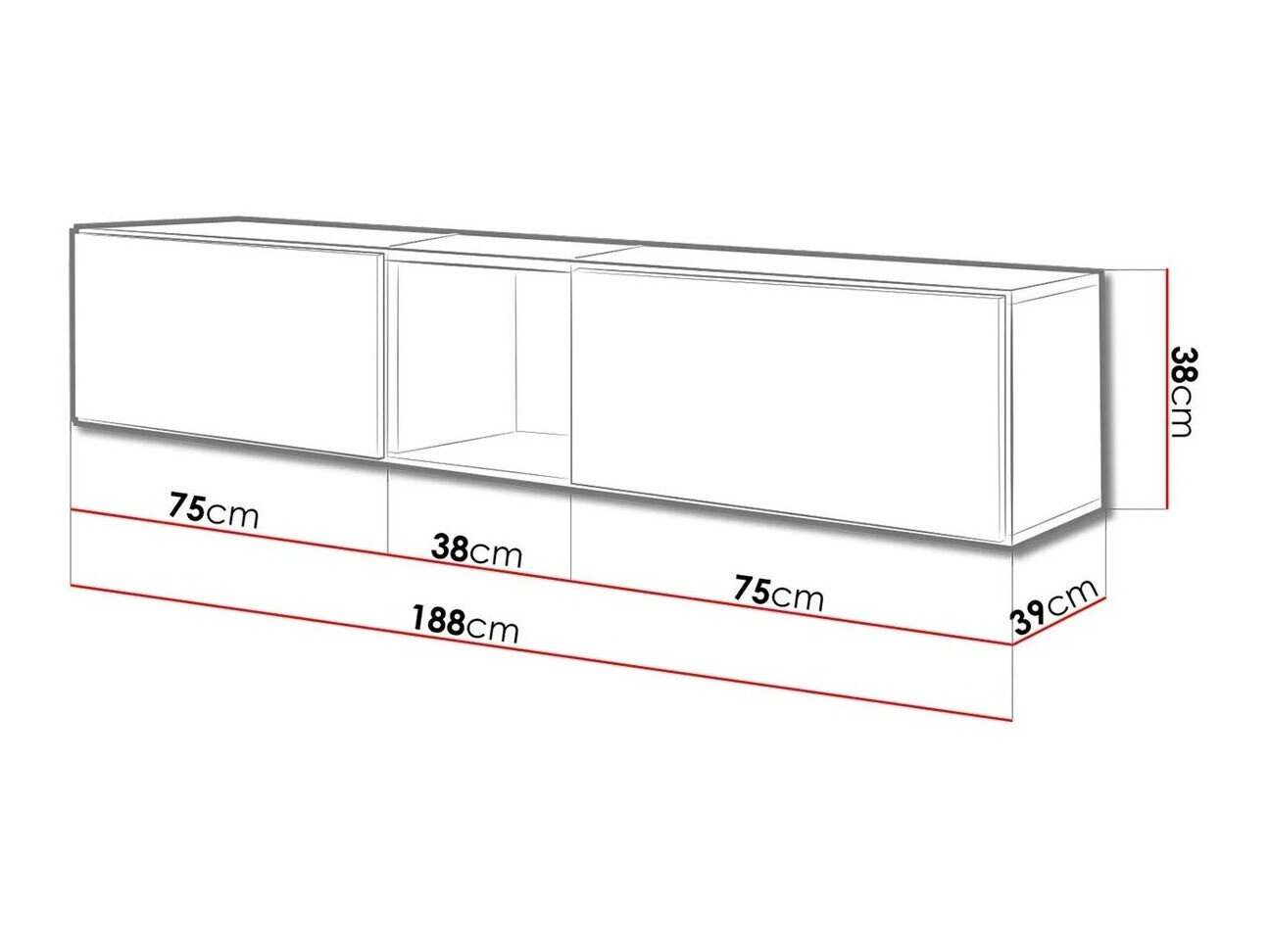 TV-bord Corbele 115 (Hvid)