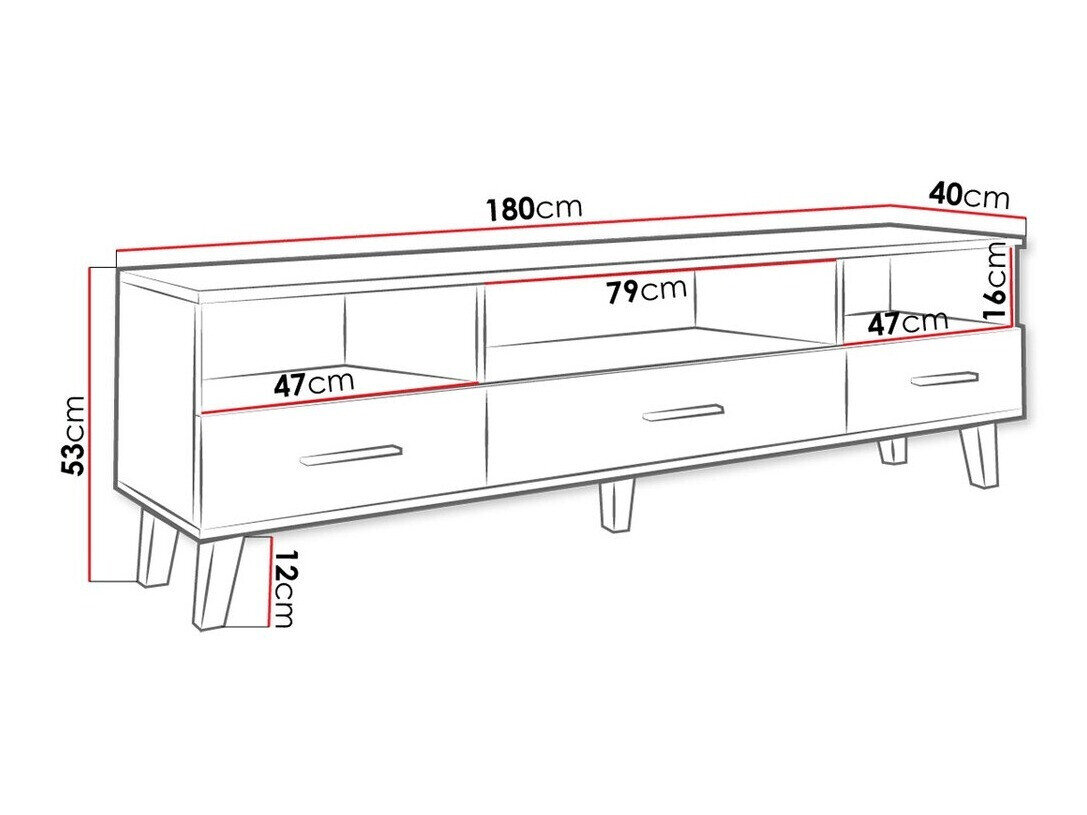 TV-bord Larfloi 109 (Hvid + Sonoma eg)