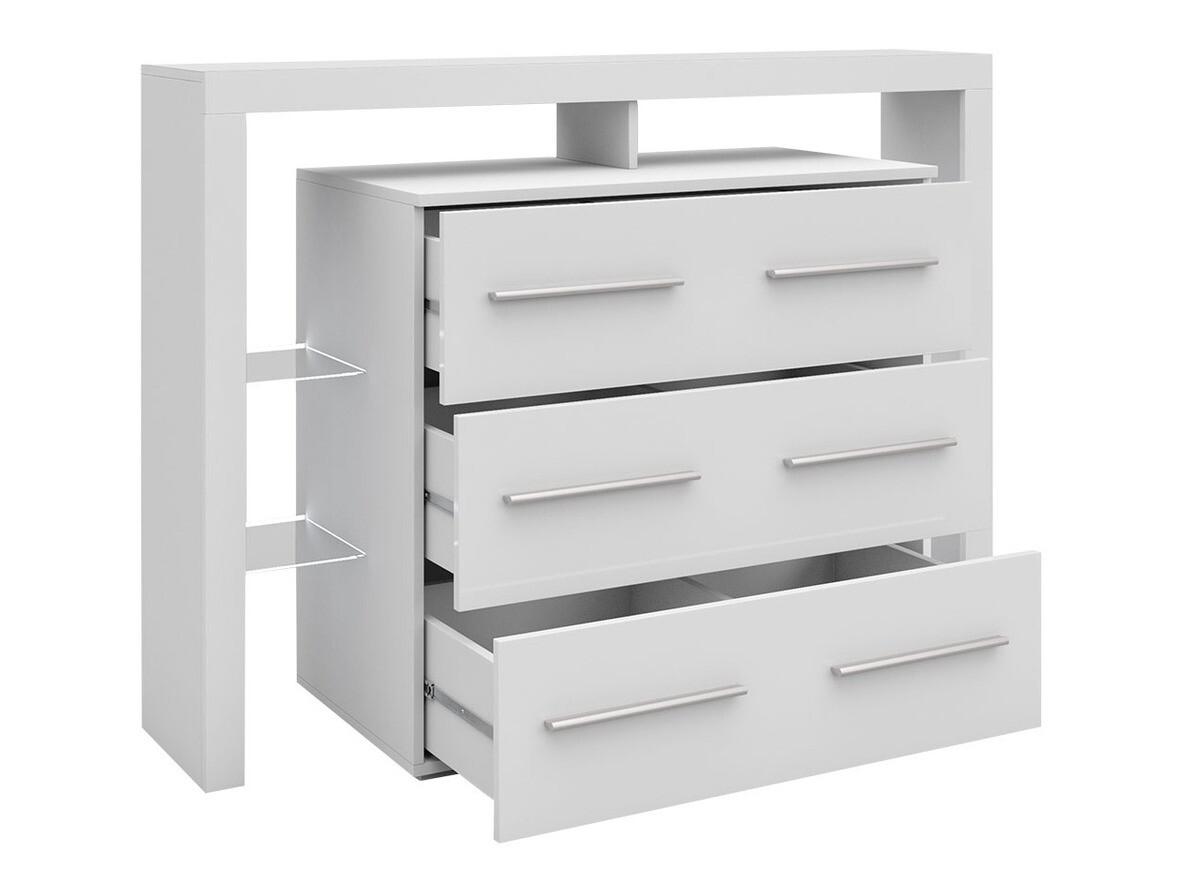 Kommode Aestas I (Hvid + Glansfuld hvid)