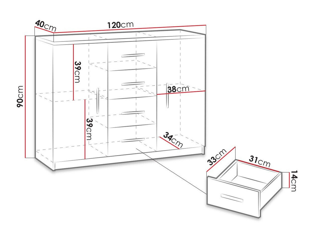 Kommode Catromi 100 (Hvid)