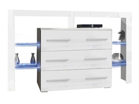 Kommode Nashville 108 (Hvid + Glansfuld hvid)