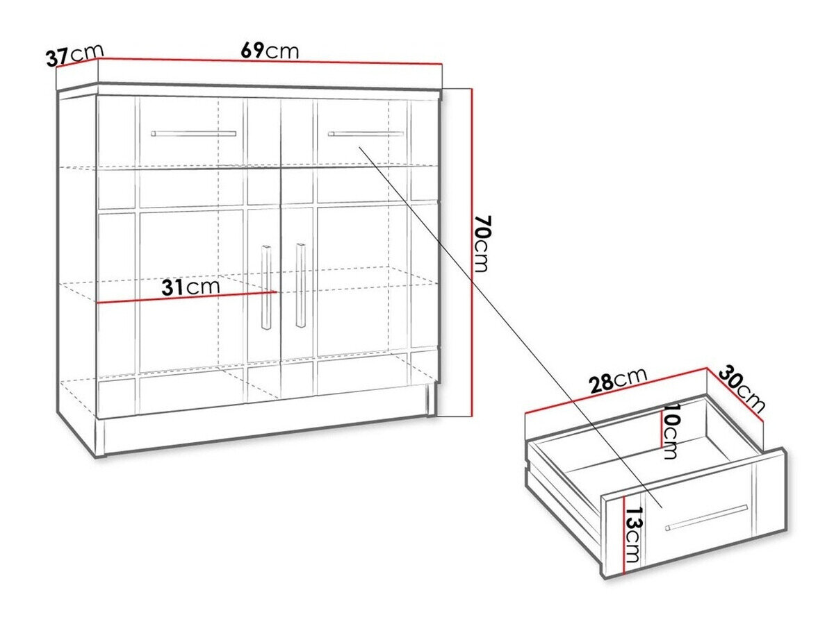 Kommode Tucson 144 (Sonoma eg + Grafit)