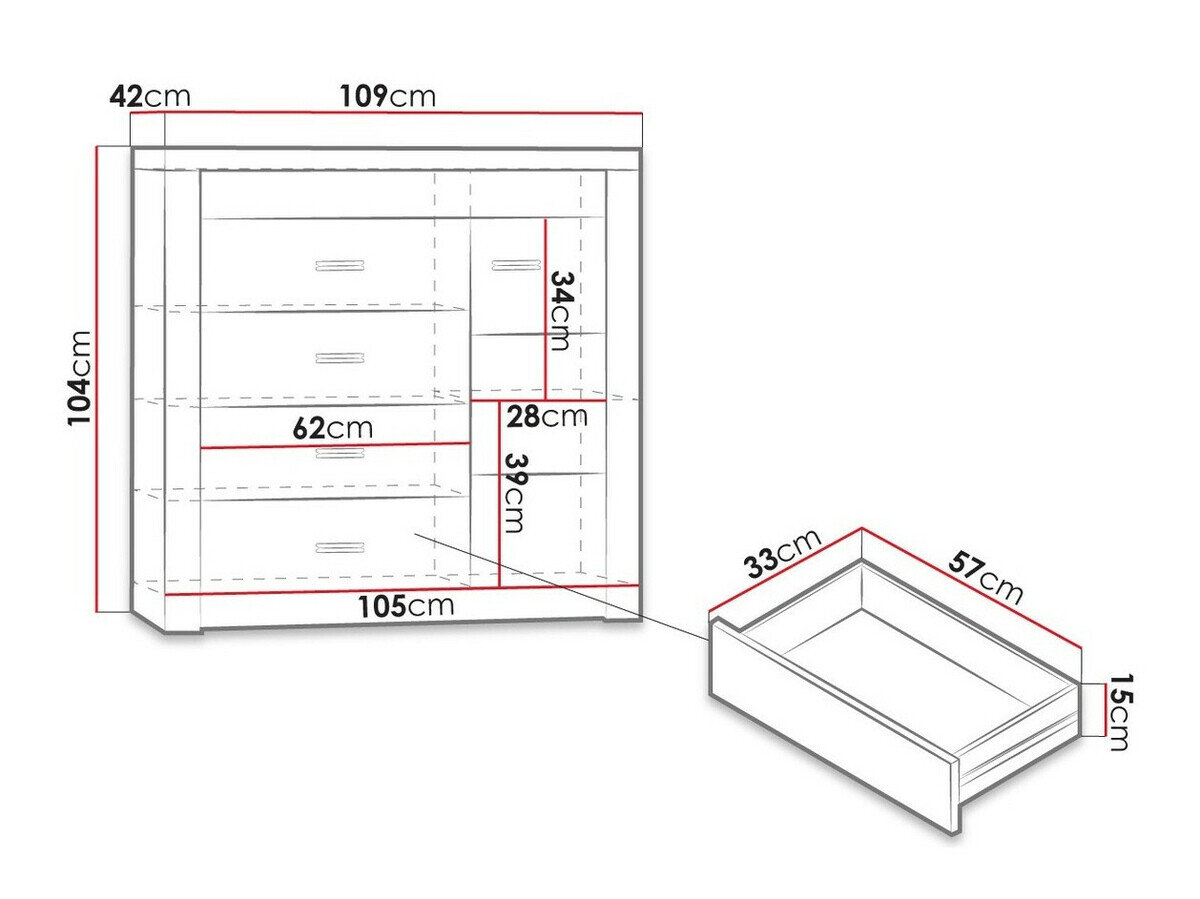 Kommode Serfeno 115 (Craft hvid)