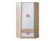 Hjørnegarderob Balvire 103 (Lys eg + Hvid + Lyserød)