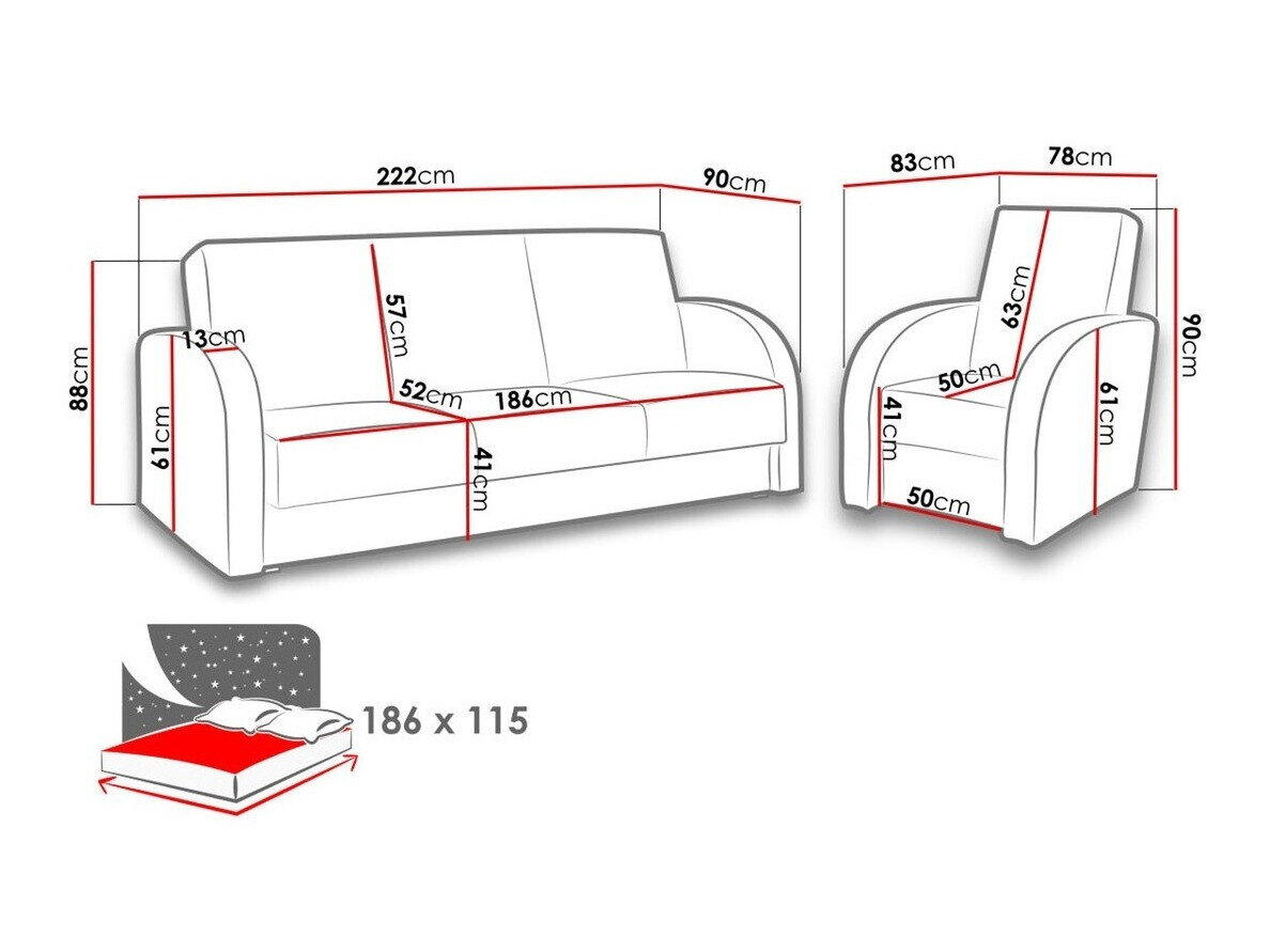 Polstret møbelsæt Providence 173 (Soft 066 + Kreta 07)