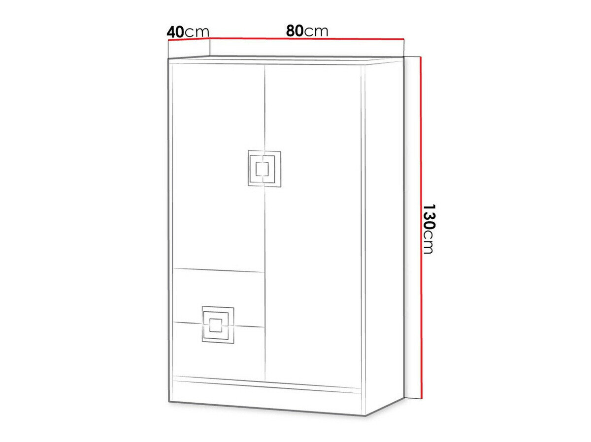 Kommode Balvire 108 (Lys eg + Hvid + Lyserød)