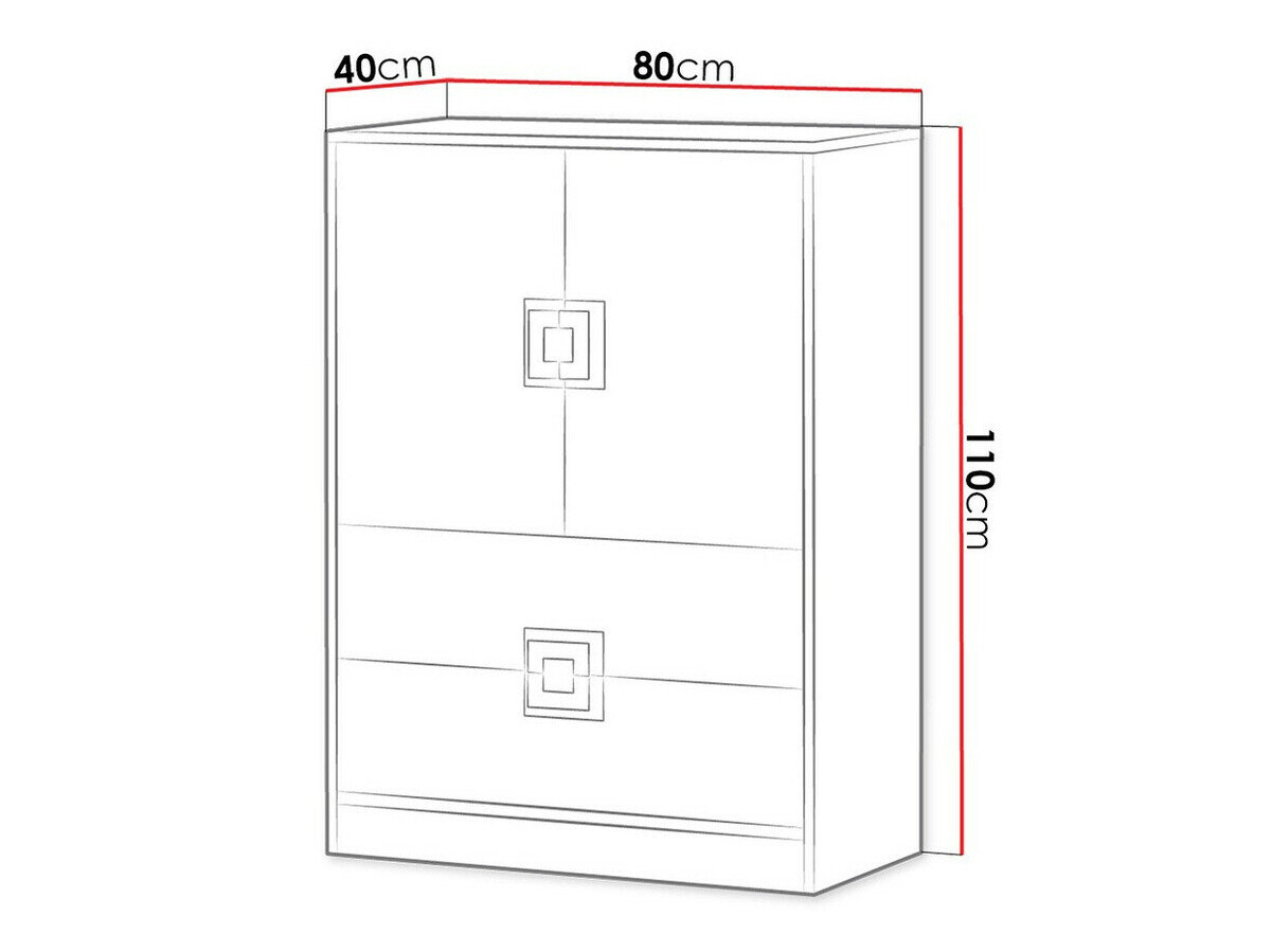Kommode Balvire 109 (Lys eg + Hvid)