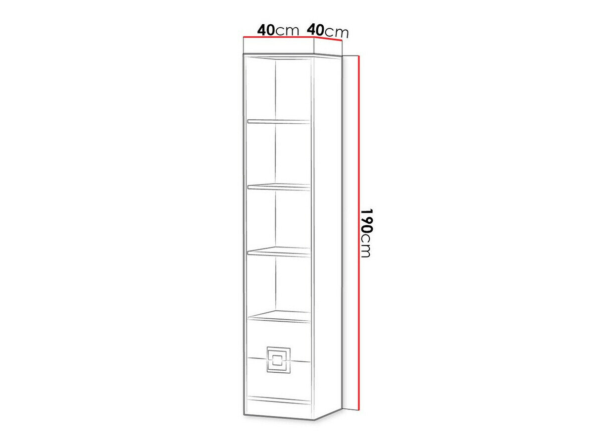 Reol Balvire 107 (Lys eg + Hvid + Grå)