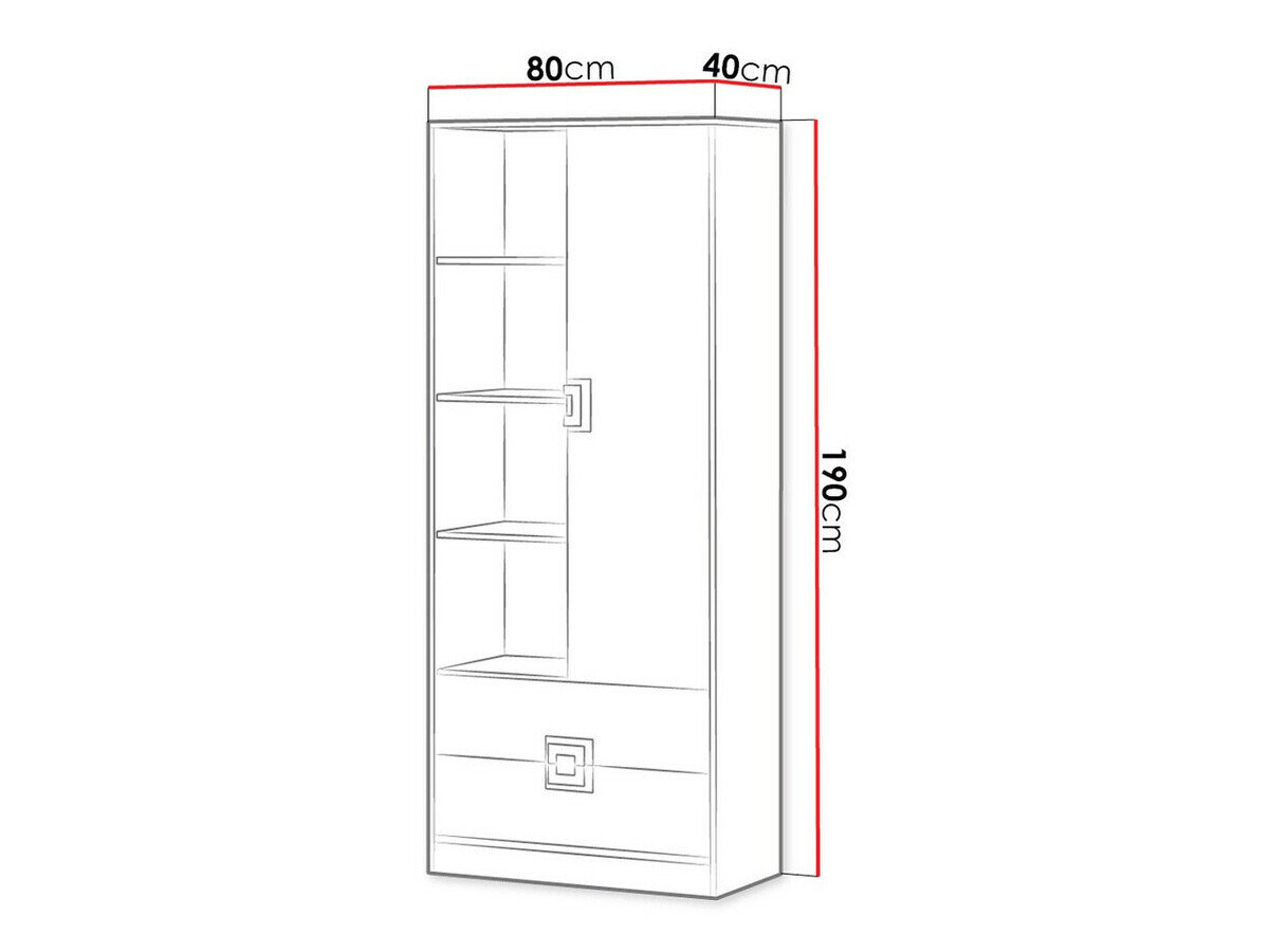 Reol Balvire 105 (Lys eg + Hvid + Turkis)