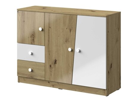 Kommode Mirelbu 106 (Artisan eg + Glansfuld hvid)