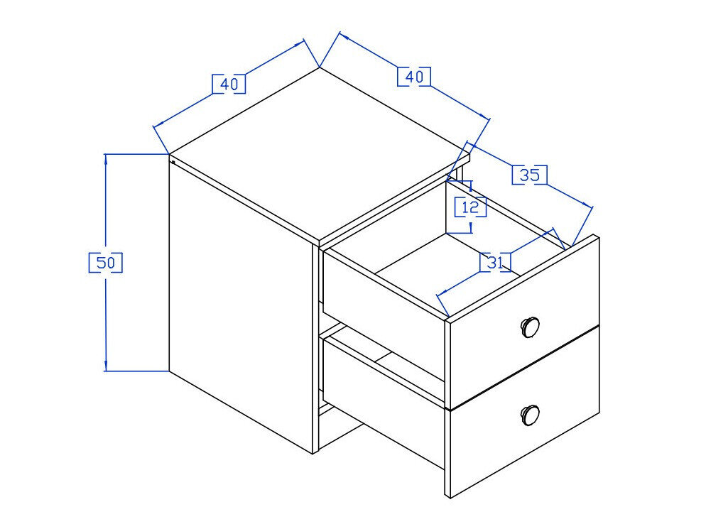 Sengebord Mirelbu 108 (Artisan eg + Blank sort)