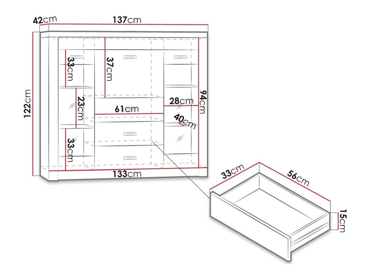 Kommode Serfeno 105 (Craft hvid)
