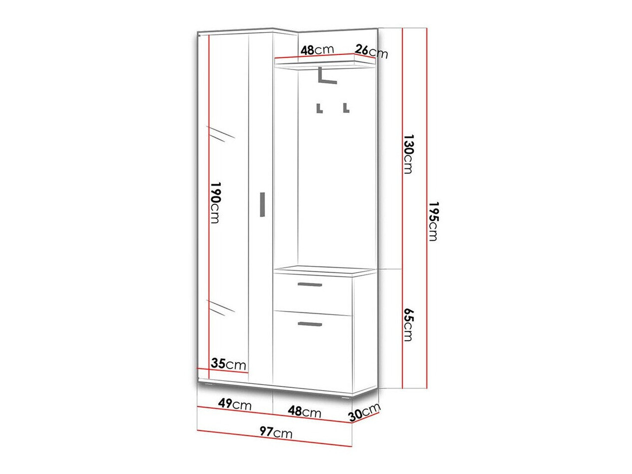 Entrésæt Stanton 103 (Sonoma eg + Hvid)