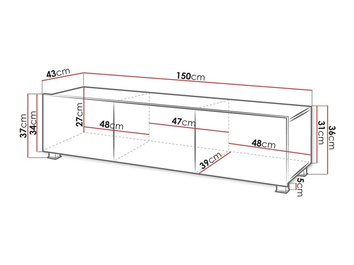 TV-bord Tivdalu 103 (Sort + Blank sort)