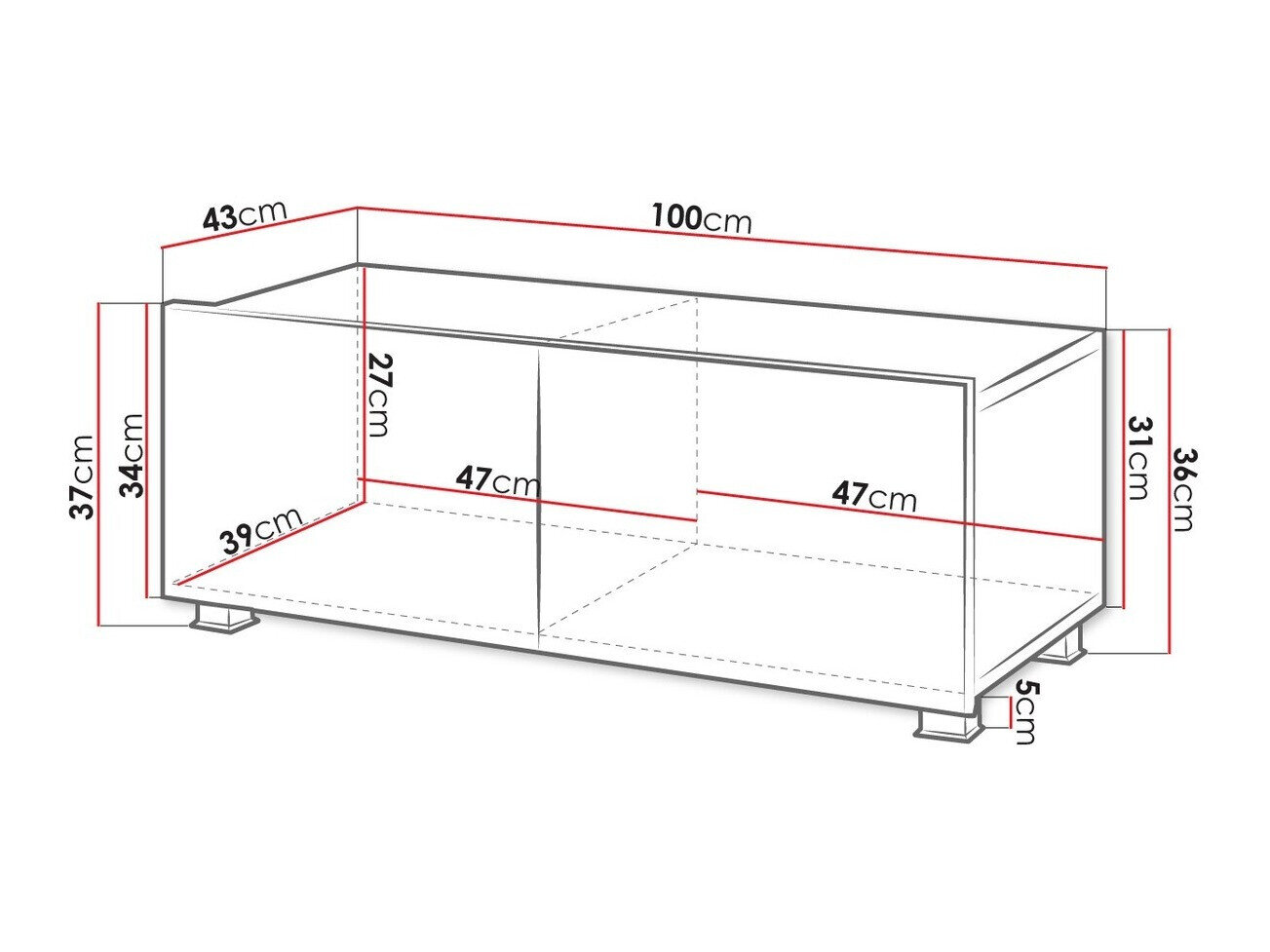 TV-bord Tivdalu 104 (Hvid + Glansfuld hvid)