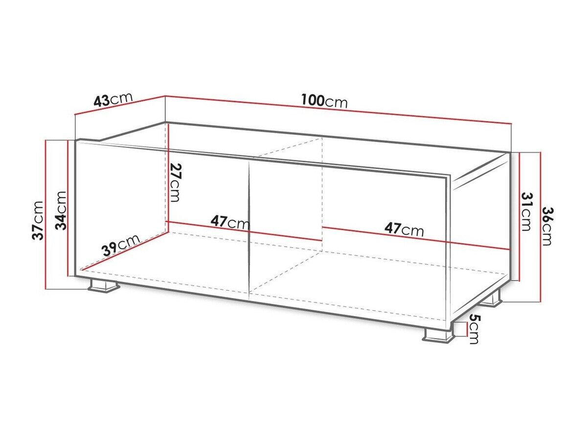 TV-bord Tivdalu 104 (Sort + Blank sort)