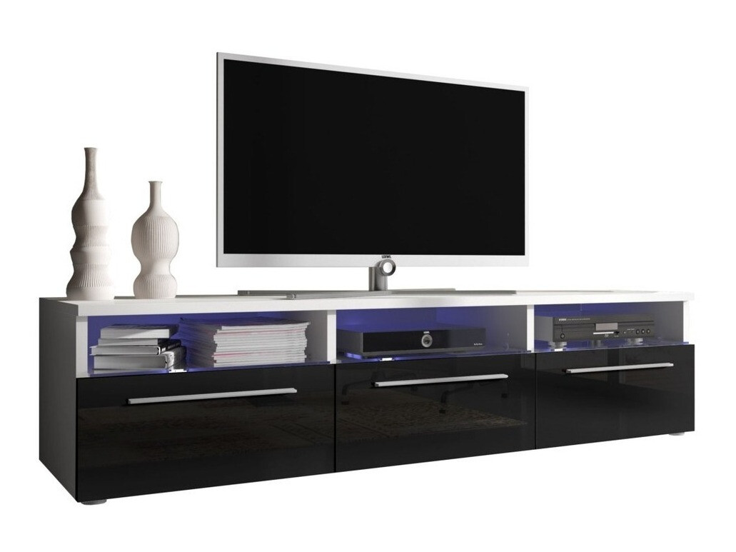 TV-bord Uva I (Hvid + Blank sort)