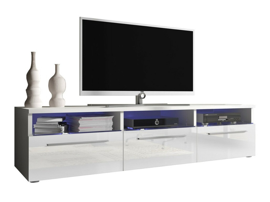 TV-bord Uva I (Hvid + Glansfuld hvid)