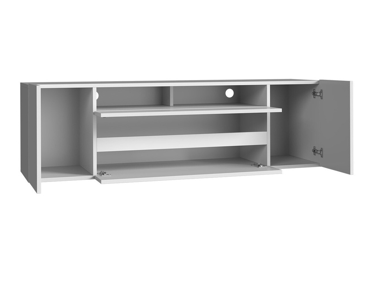 TV-bord Ager (Hvid + Glansfuld hvid)