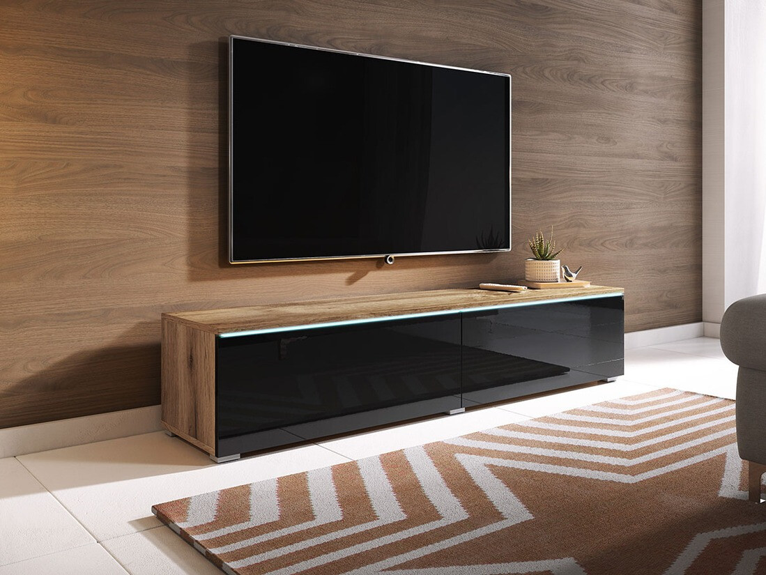 TV-bord Scientia (Wotan eg + Blank sort)