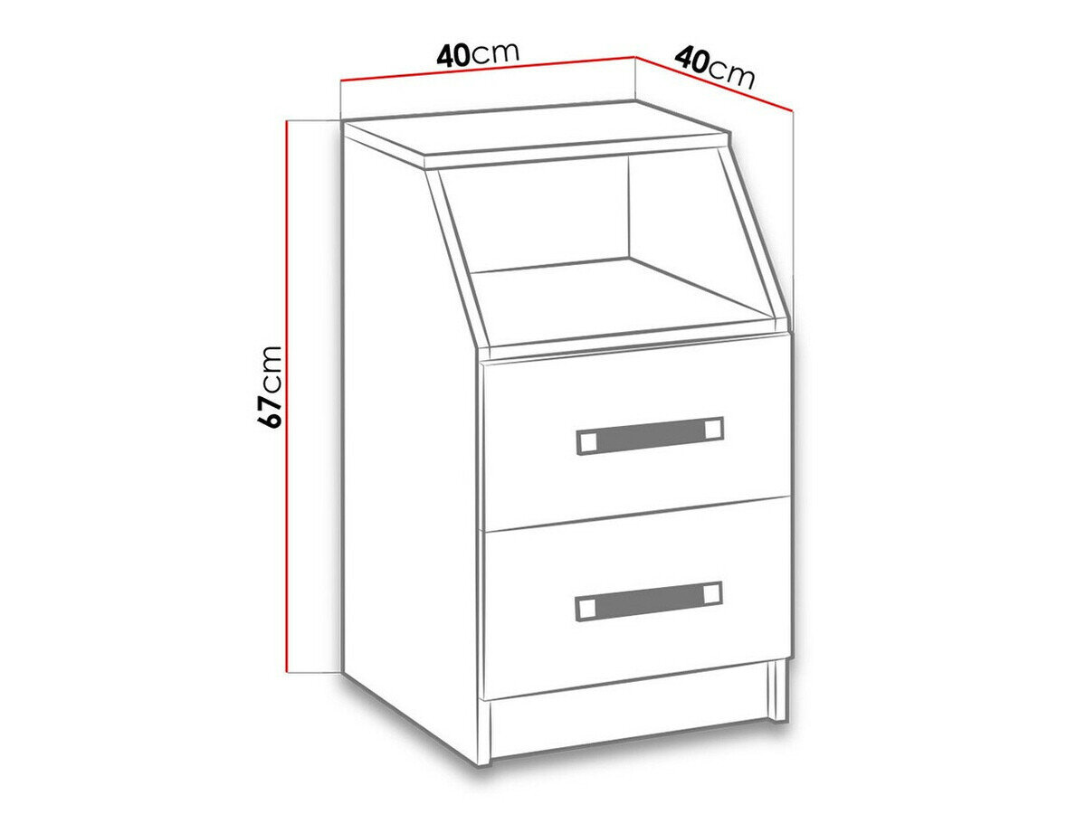 Skuffesektion Lorlare 116 (Hvid + Grå)