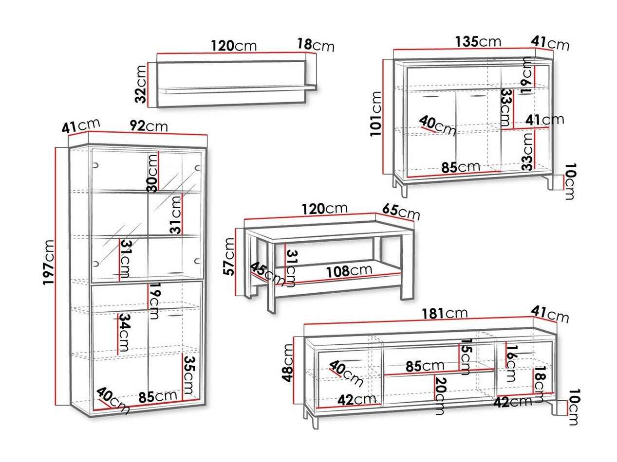 Stuemøbelsæt Etrmoni 118 (Lyst træ)