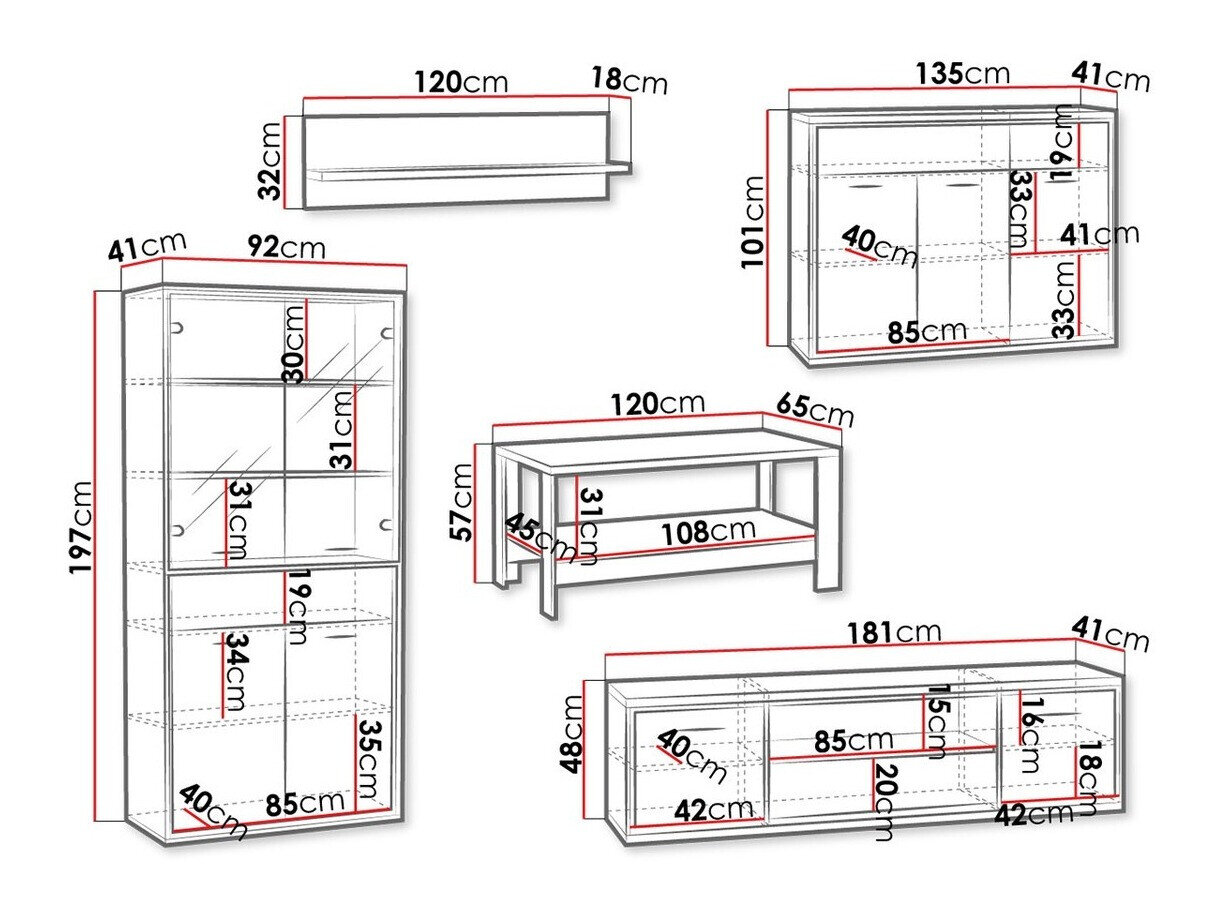Stuemøbelsæt Etrmoni 118 (Lyst træ)