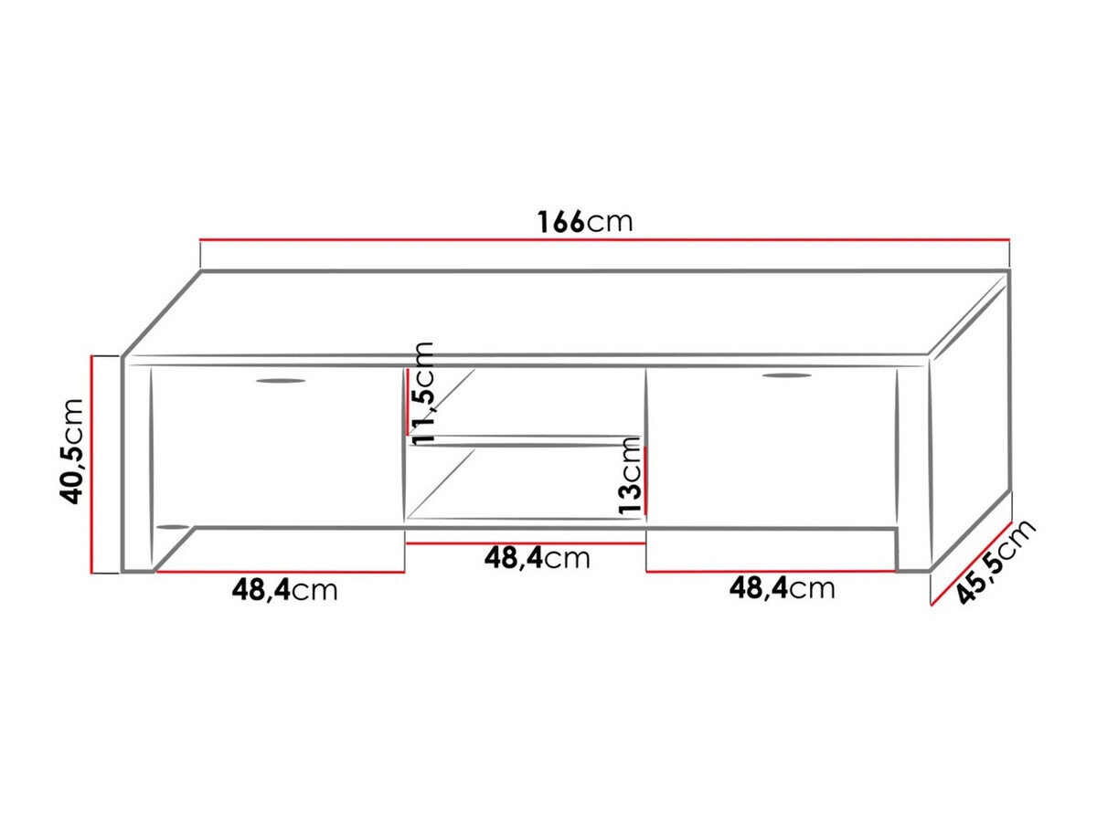 TV-bord Nashville 104 (Hvid + Gloss grå)