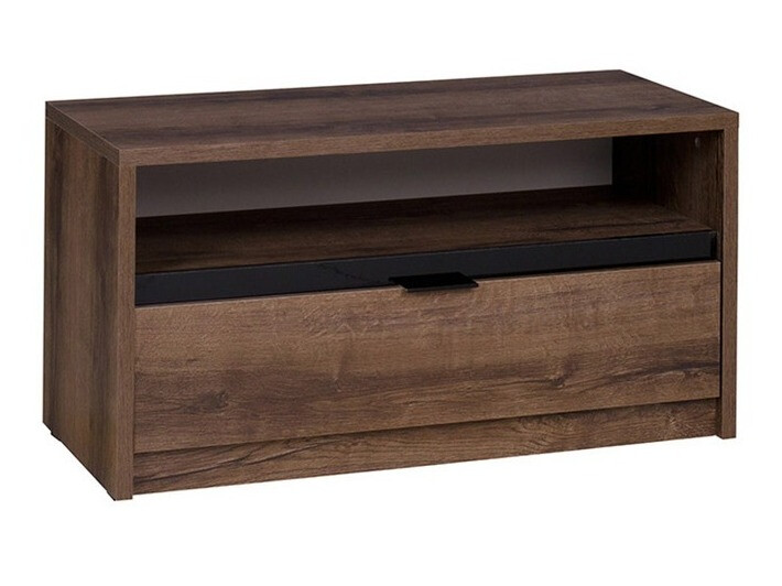 TV-bord Providence 122 (Kloster eg + Blank sort)