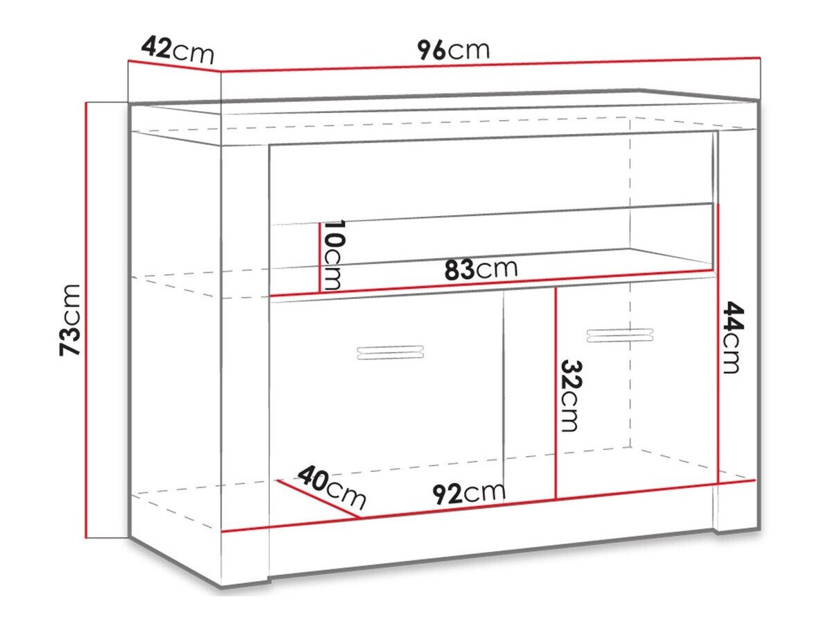 TV-bord Serfeno 107 (Mørk aske)