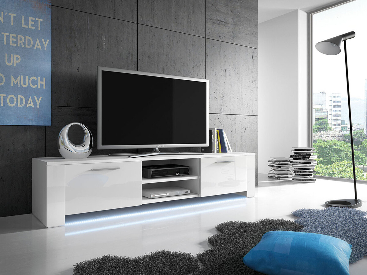 TV-bord Uva II (Hvid + Glansfuld hvid)