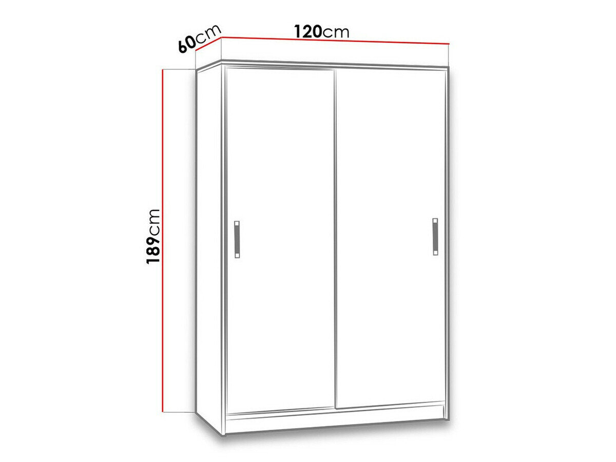 Garderobeskab Lorlare 115 (Hvid + Grå)