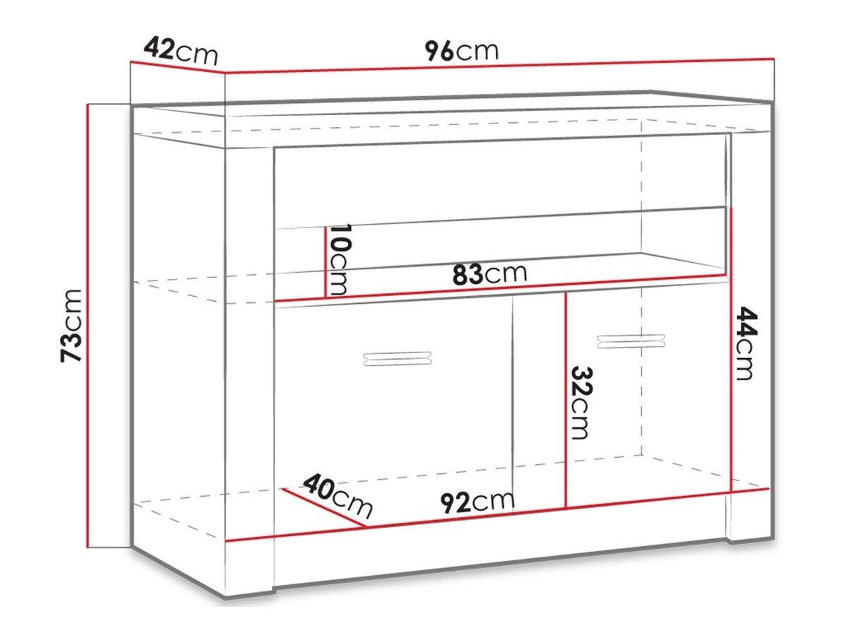 TV-bord Serfeno 107 (Mørk aske)