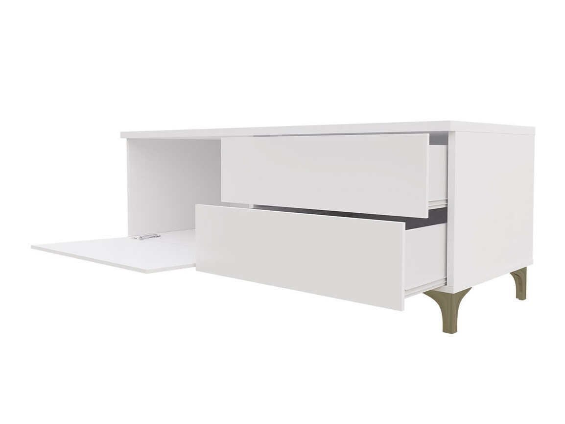 TV-bord Uva III (Hvid + Glansfuld hvid)