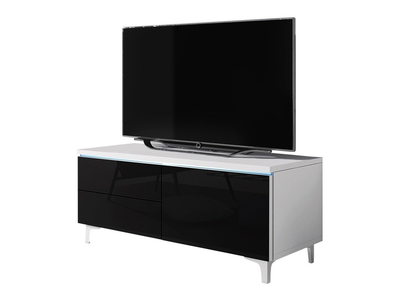 TV-bord Uva IV (Hvid + Blank sort)