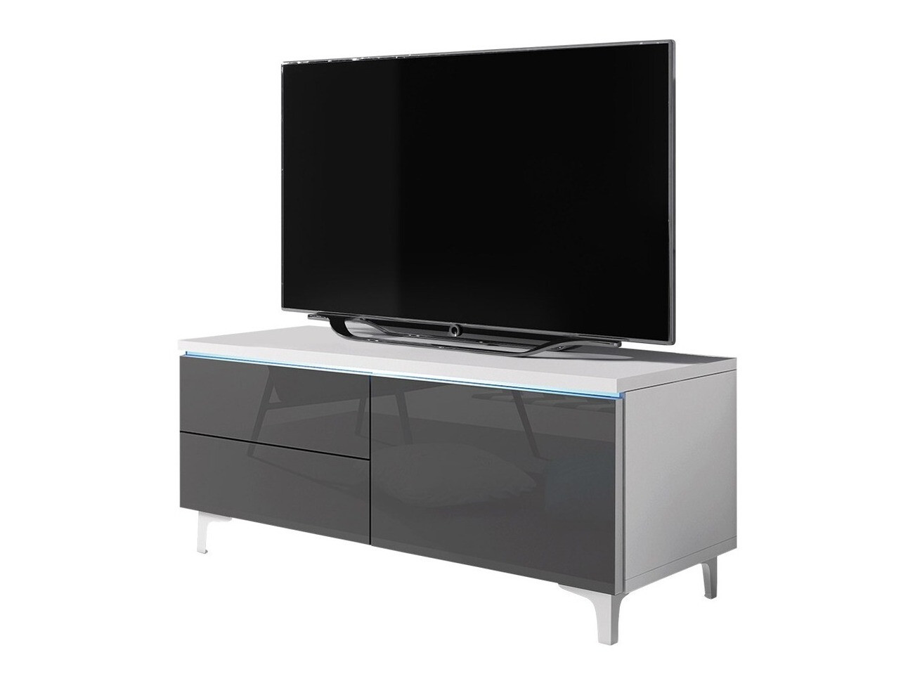 TV-bord Uva IV (Hvid + Gloss grå)