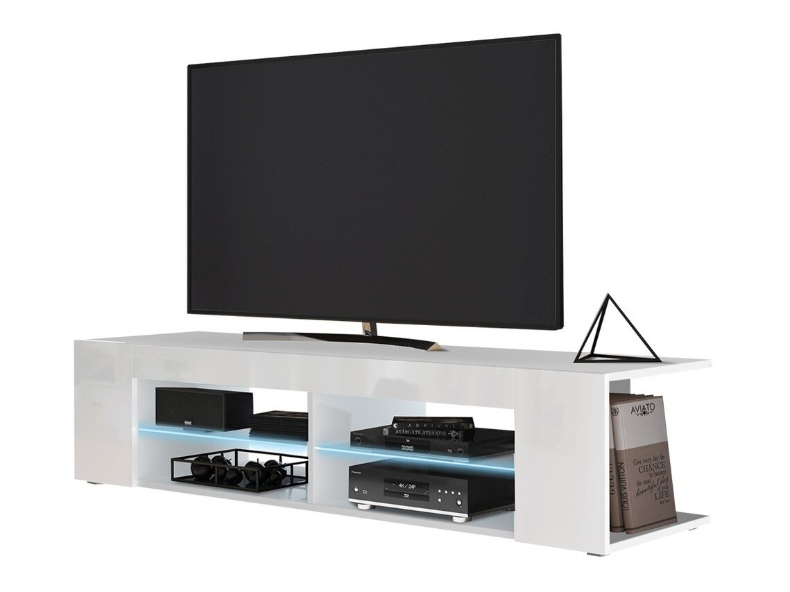 TV-bord Ver (Hvid + Glansfuld hvid)