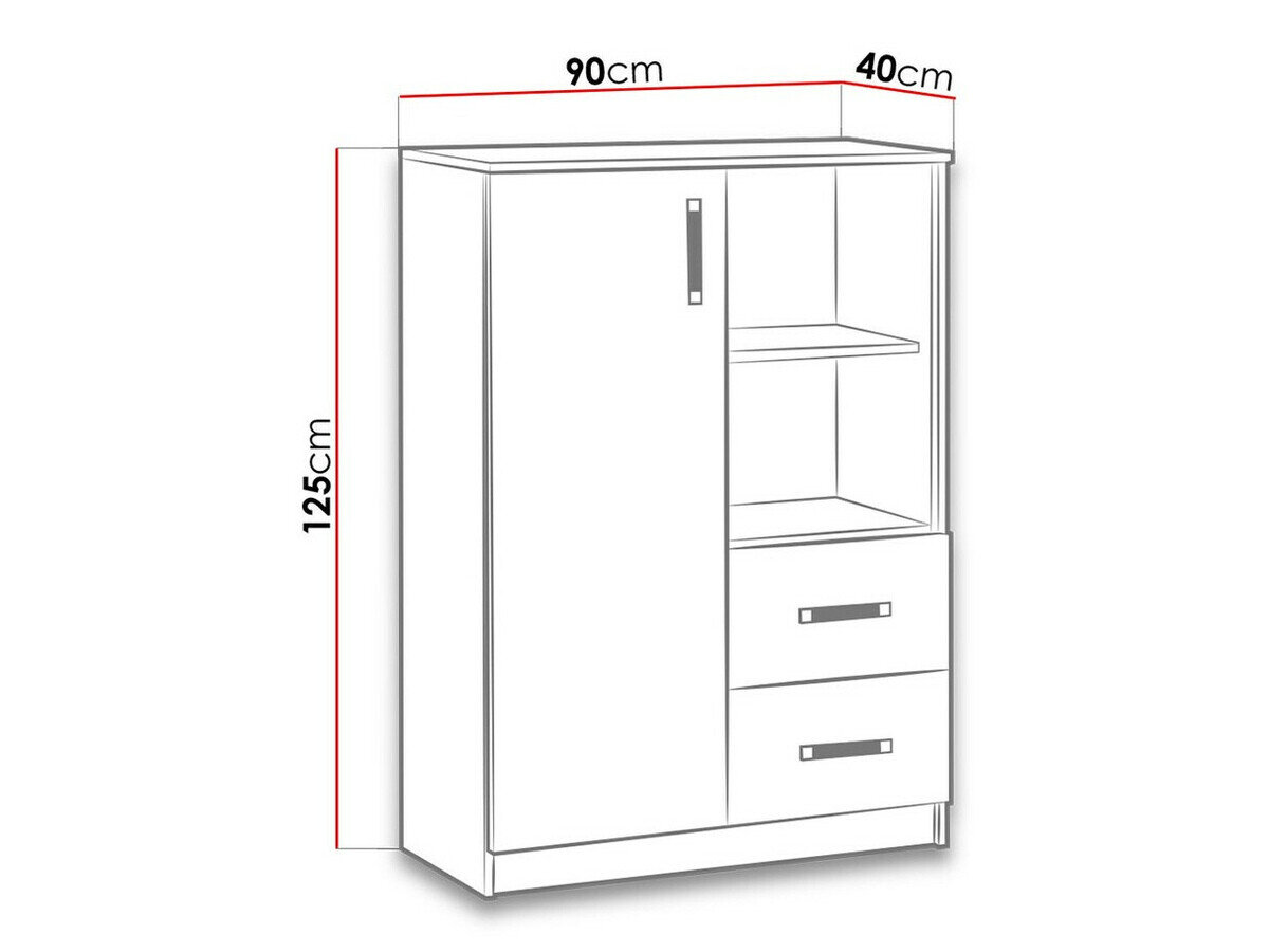 Kommode Lorlare 105 (Hvid + Turkis)